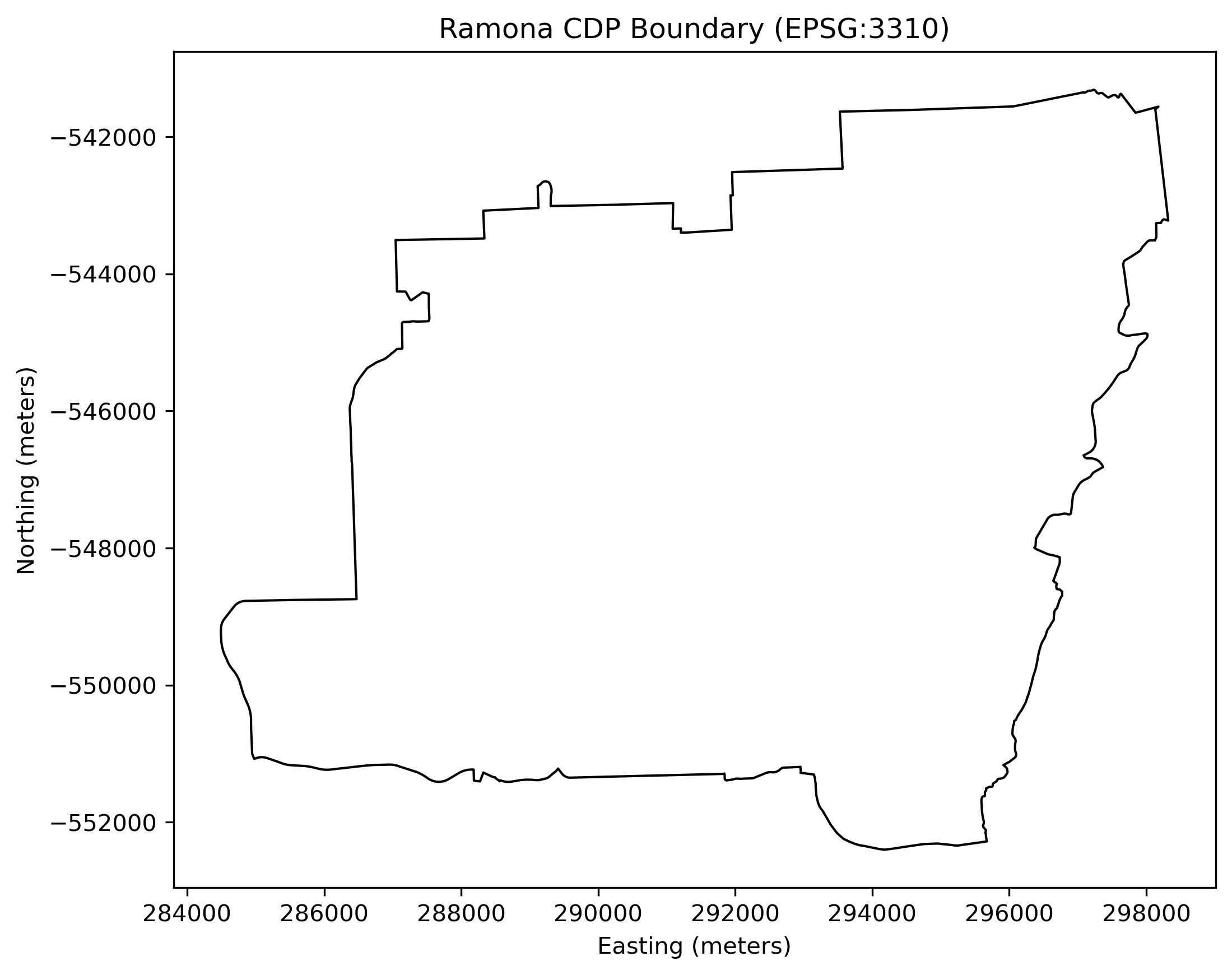Ramona CDP boundary